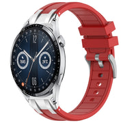 For Huawei Watch GT3 46mm 22mm Quick Release Silver Buckle Royal Silicone Watch Band(Red)