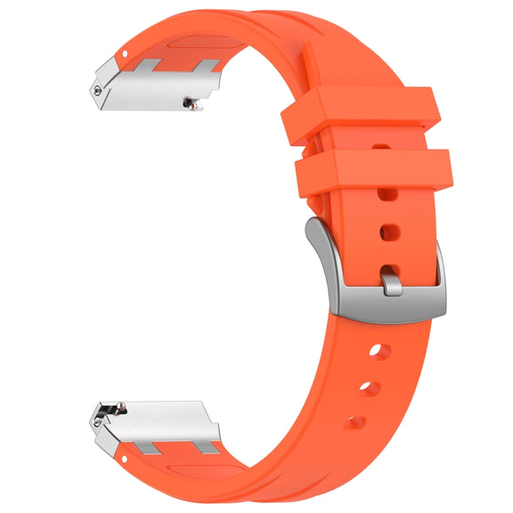 For Huawei Watch GT2 46mm 22mm Quick Release Silver Buckle Royal Silicone Watch Band(Orange)