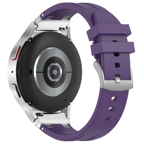 For Honor Watch 4 Pro 22mm Quick Release Silver Buckle Royal Silicone Watch Band(Purple)