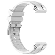 For Honor Watch GS 3 22mm Quick Release Silver Buckle Royal Silicone Watch Band(White)