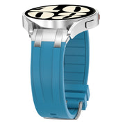 For Honor Magic Watch 2 46mm 22mm Quick Release Silver Buckle Royal Silicone Watch Band(Sea Blue)