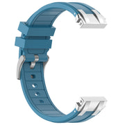 For Honor Magic Watch 2 46mm 22mm Quick Release Silver Buckle Royal Silicone Watch Band(Sea Blue)