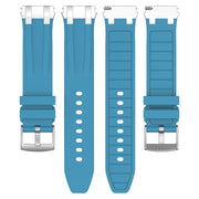 For Honor Magic Watch 2 46mm 22mm Quick Release Silver Buckle Royal Silicone Watch Band(Sea Blue)