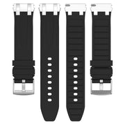 For Honor Magic Watch 22mm Quick Release Silver Buckle Royal Silicone Watch Band(Black)