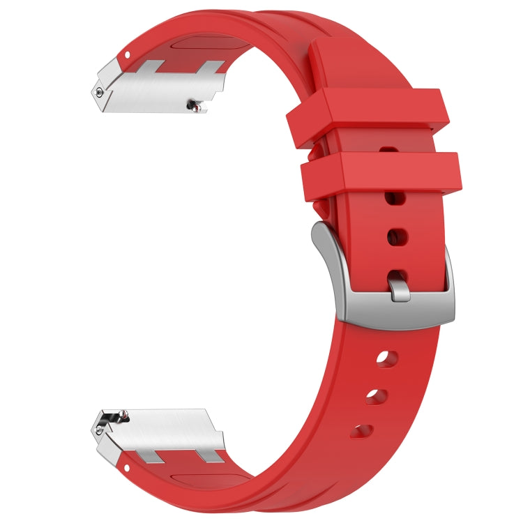 For Honor Magic Watch 22mm Quick Release Silver Buckle Royal Silicone Watch Band(Red)