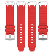 For Honor Magic Watch 22mm Quick Release Silver Buckle Royal Silicone Watch Band(Red)