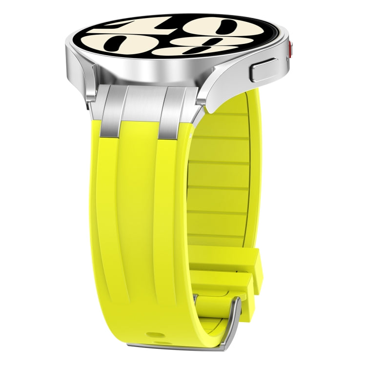 For Honor Magic Watch 22mm Quick Release Silver Buckle Royal Silicone Watch Band(Vital Yellow)