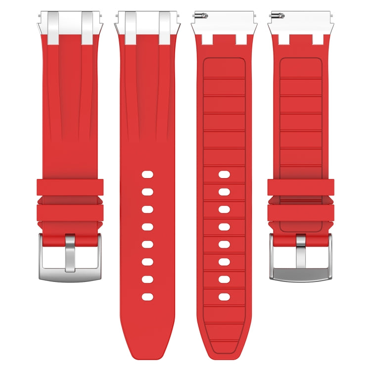 For Amazfit Watch GTR 2e 22mm Quick Release Silver Buckle Royal Silicone Watch Band(Red)