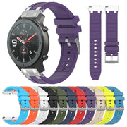 For Amazfit Watch Bip 5 22mm Quick Release Silver Buckle Royal Silicone Watch Band(Red)