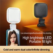 V15 Mini Clip-On Portable LED Fill Light Phone Laptop Video Conference Live Streaming Fill Lamp(Pink)
