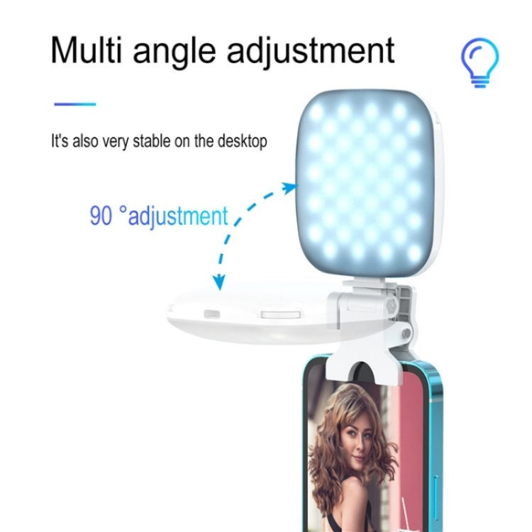 V15 Mini Clip-On Portable LED Fill Light Phone Laptop Video Conference Live Streaming Fill Lamp(Pink)