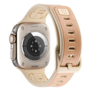 For Apple Watch Ultra 2 49mm Leather Skin Silicone Watch Band(Pink)