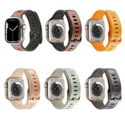 For Apple Watch Ultra 2 49mm Leather Skin Silicone Watch Band(Brown)
