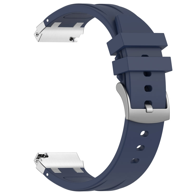 For Xiaomi Watch S2 22mm Quick Release Silver Buckle Royal Silicone Watch Band(Navy Blue)