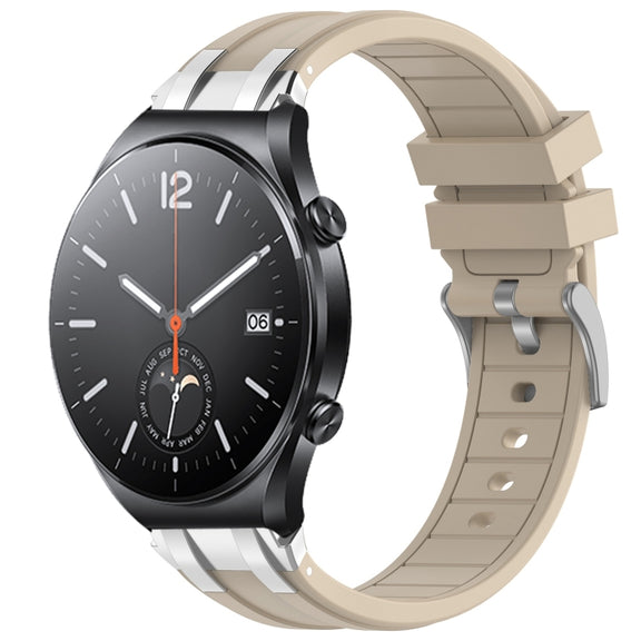 For Xiaomi Watch S1 22mm Quick Release Silver Buckle Royal Silicone Watch Band(Starlight)