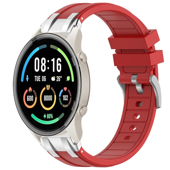 For Xiaomi Watch Sport 22mm Quick Release Silver Buckle Royal Silicone Watch Band(Red)
