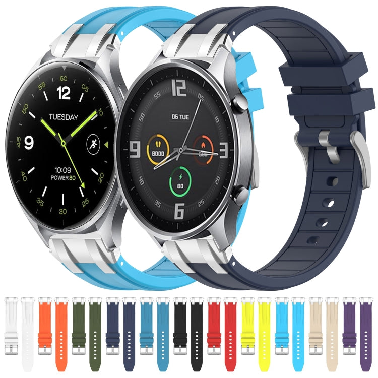 For Xiaomi Watch S2 22mm Quick Release Silver Buckle Royal Silicone Watch Band(Orange)