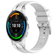 For Garmin Venu 3 22mm Quick Release Silver Buckle Royal Silicone Watch Band(White)