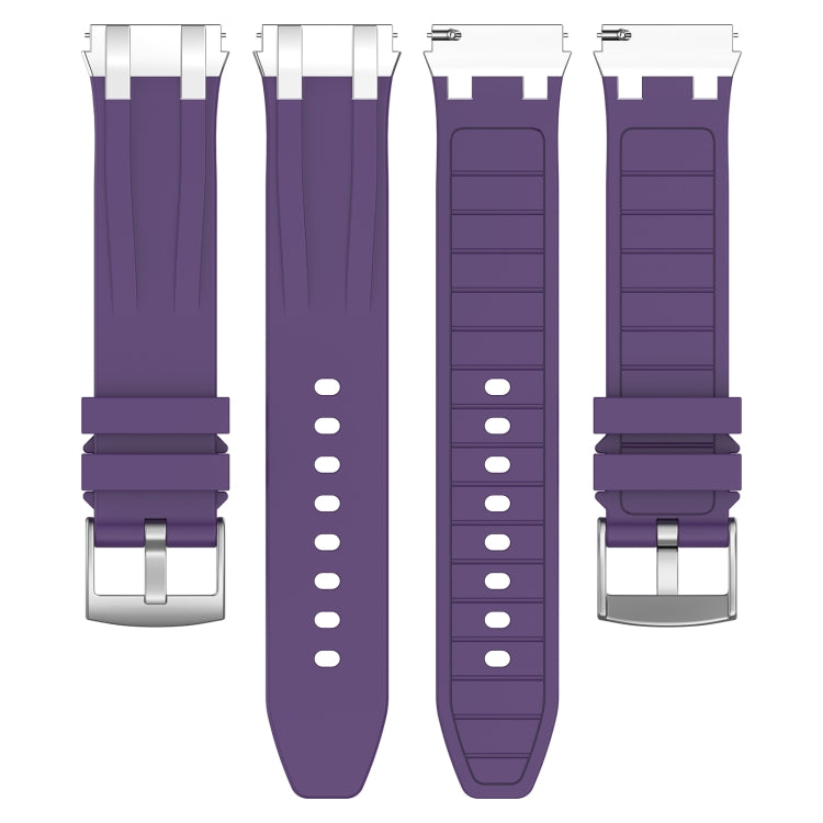 For Garmin Venu 3 22mm Quick Release Silver Buckle Royal Silicone Watch Band(Purple)