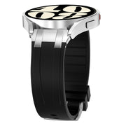 For Garmin Forerunner 265 22mm Quick Release Silver Buckle Royal Silicone Watch Band(Black)