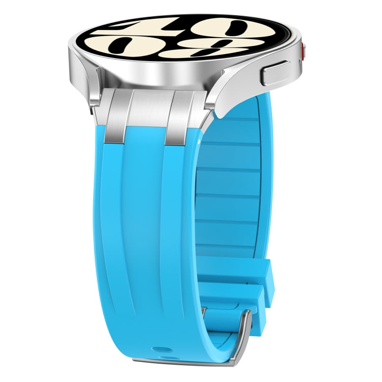 For Garmin Forerunner 265 22mm Quick Release Silver Buckle Royal Silicone Watch Band(Sky Blue)