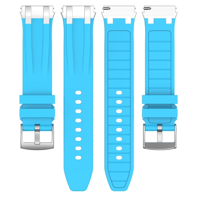 For Garmin Forerunner 265 22mm Quick Release Silver Buckle Royal Silicone Watch Band(Sky Blue)