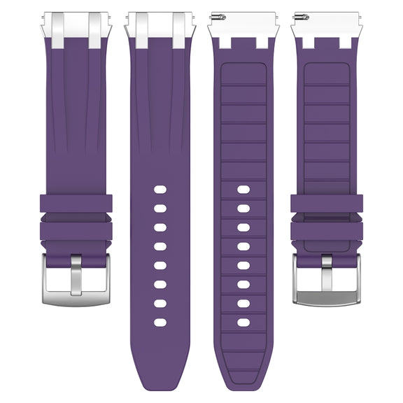 For Garmin Forerunner 265 22mm Quick Release Silver Buckle Royal Silicone Watch Band(Purple)
