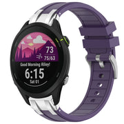 For Garmin Forerunner 255 22mm Quick Release Silver Buckle Royal Silicone Watch Band(Purple)
