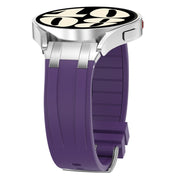 For Garmin Forerunner 255 22mm Quick Release Silver Buckle Royal Silicone Watch Band(Purple)