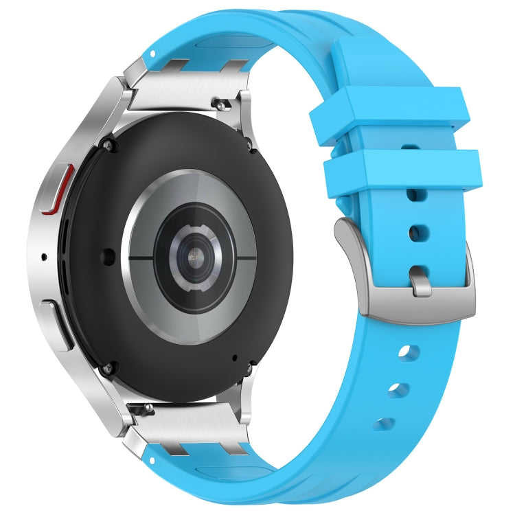 For Garmin Venu 2 22mm Quick Release Silver Buckle Royal Silicone Watch Band(Sky Blue)