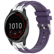 For Garmin Vivoactive 4 22mm Quick Release Silver Buckle Royal Silicone Watch Band(Purple)