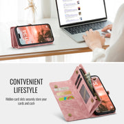 For iPhone 16 Pro Max CaseMe 008 Detachable Multifunctional Leather Phone Case(Pink)