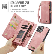 For iPhone 16 Pro CaseMe 008 Detachable Multifunctional Leather Phone Case(Pink)