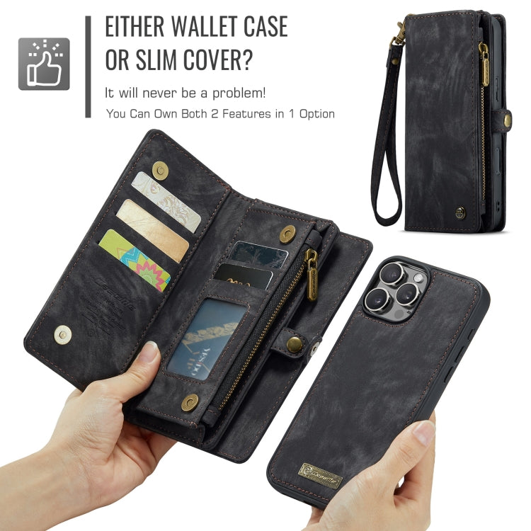 For iPhone 16 Pro CaseMe 008 Detachable Multifunctional Leather Phone Case(Black)