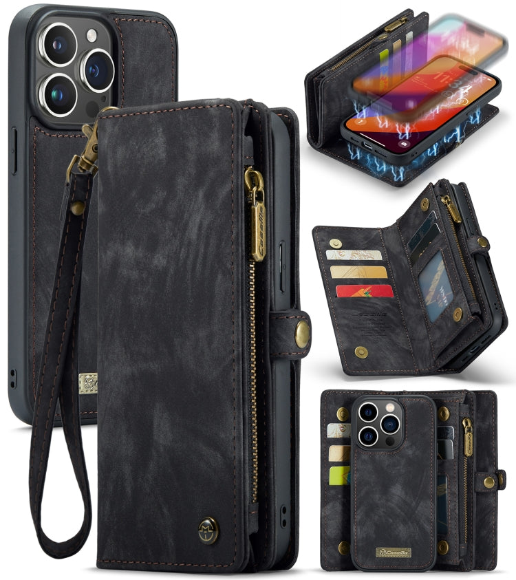 For iPhone 16 Pro CaseMe 008 Detachable Multifunctional Leather Phone Case(Black)