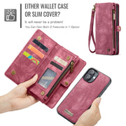 For iPhone 16 CaseMe 008 Detachable Multifunctional Leather Phone Case(Red)