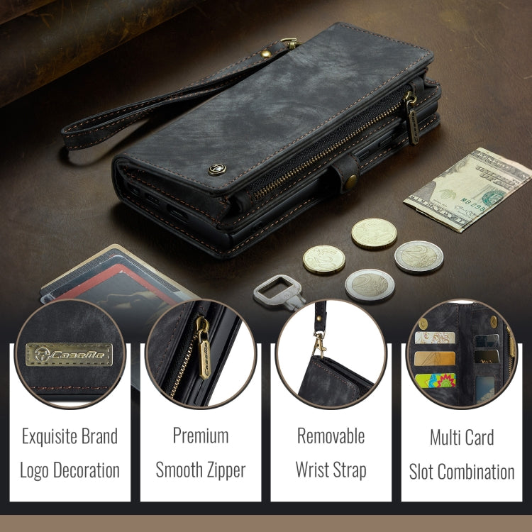 For iPhone 16 Plus CaseMe 008 Detachable Multifunctional Leather Phone Case(Black)
