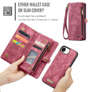 For iPhone 16e CaseMe 008 Detachable Multifunctional Leather Phone Case(Red)