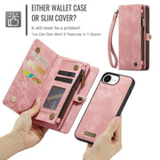 For iPhone 16e CaseMe 008 Detachable Multifunctional Leather Phone Case(Pink)
