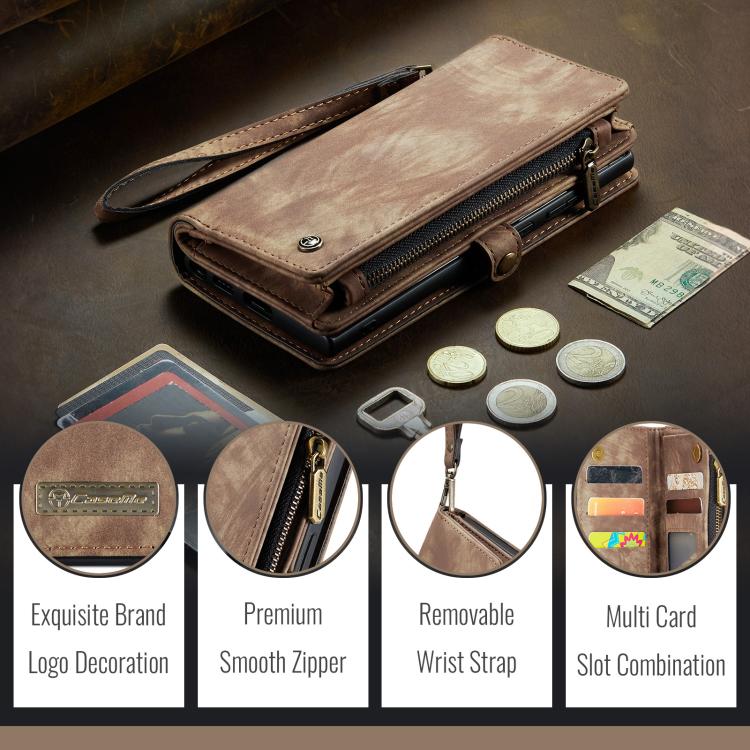 For iPhone 16e CaseMe 008 Detachable Multifunctional Leather Phone Case(Brown)
