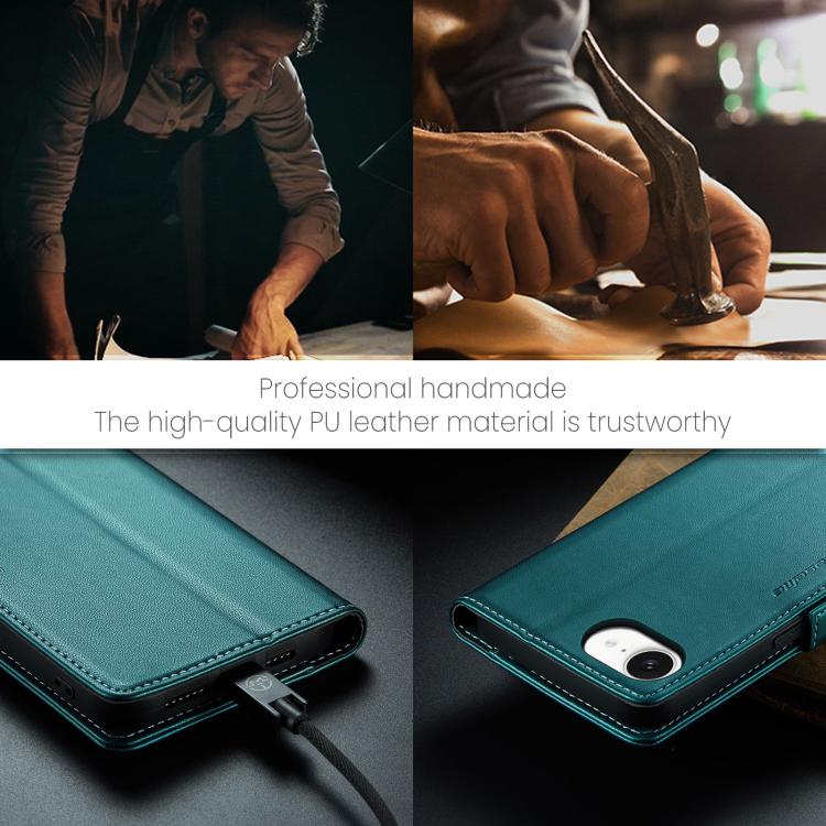 For iPhone 16e CaseMe 023 Butterfly Buckle Litchi Texture RFID Anti-theft Leather Phone Case(Green)