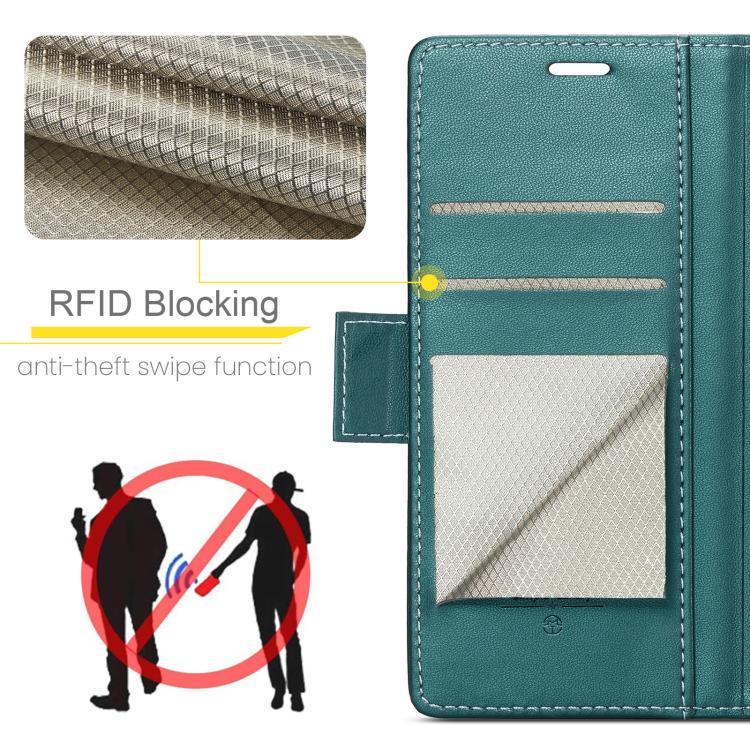 For iPhone 16e CaseMe 023 Butterfly Buckle Litchi Texture RFID Anti-theft Leather Phone Case(Green)