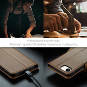 For iPhone 16e CaseMe 023 Butterfly Buckle Litchi Texture RFID Anti-theft Leather Phone Case(Brown)