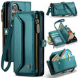 For iPhone 16 CaseMe C36 Card Slots Zipper Wallet RFID Anti-theft Leather Phone Case(Blue) - free shipping - PMC TechLife - Order now!