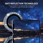 For iPhone 16 / 16 Plus ENKAY AR Anti-reflection Individual Diamond Ring Camera Lens Glass Full Film(Sky Blue)