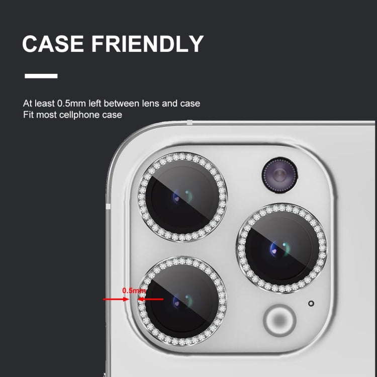For iPhone 16 / 16 Plus ENKAY AR Anti-reflection Individual Diamond Ring Camera Lens Glass Full Film(Red)