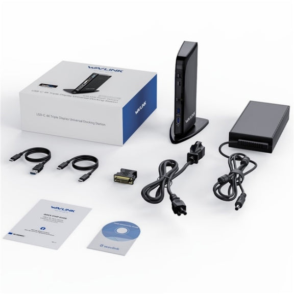 WAVLINK UG39PD1 13 in 1 Type-C Triple Monitors 4K HD Docking Station, Plug:UK Plug