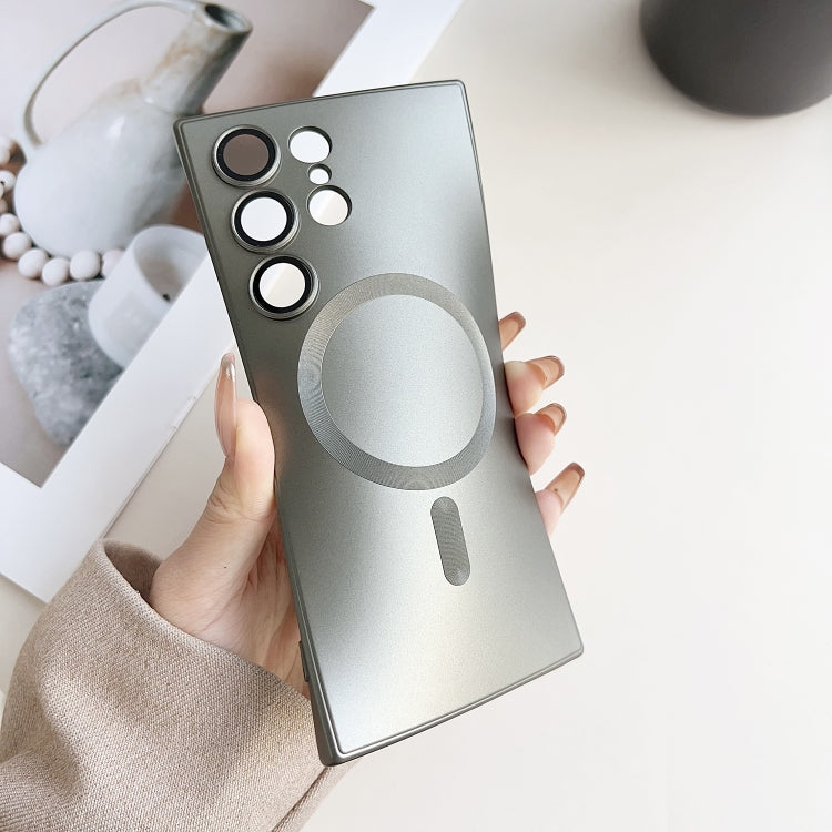 For Samsung Galaxy S25+ 5G Metallic Paint Magsafe Liquid TPU Phone Case(Green)