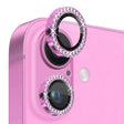 For iPhone 16 / 16 Plus NORTHJO Rhinestone Camera Lens Protector Tempered Glass Metal Ring Film(Rose) - iPhone 16 Tempered Glass by NORTHJO | Online Shopping South Africa | PMC TechLife | Buy Now Pay Later Mobicred