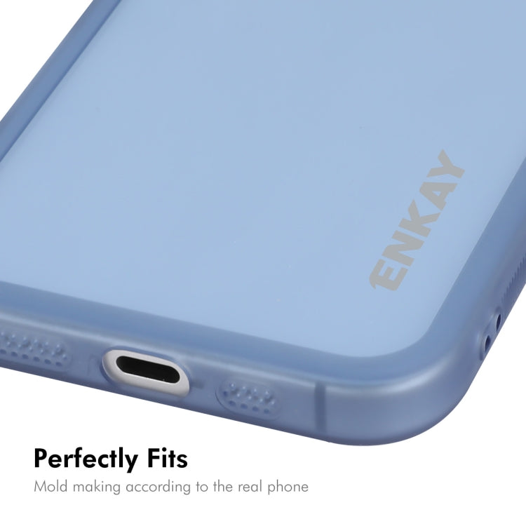 For iPhone 16 ENKAY Hat-Prince Translucent Matte TPU Phone Case with Lens Film(White)